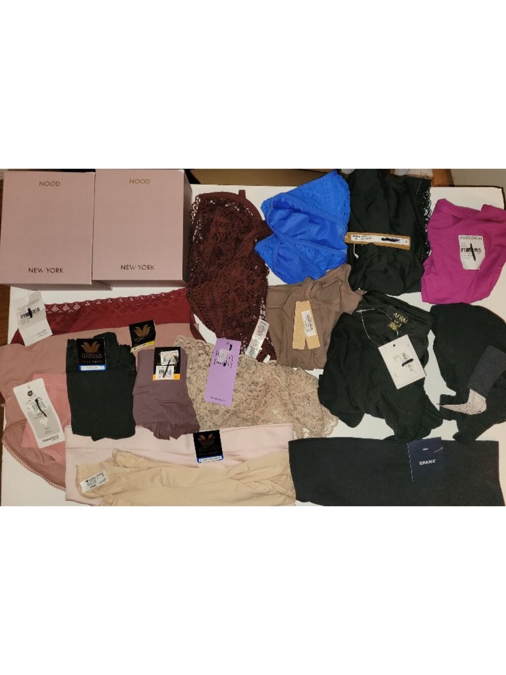 BULK LOT (19) Designer Intimates & Basics: Wacoal, Spanx, Skims, NOOD - MSRP $55